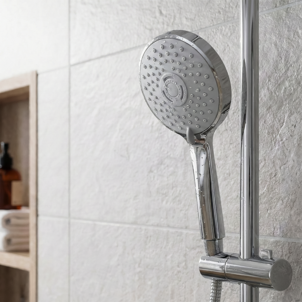 Thermostatic Shower Mixer Set 20cm Round Head with Adjustable Rail - Chrome DH314