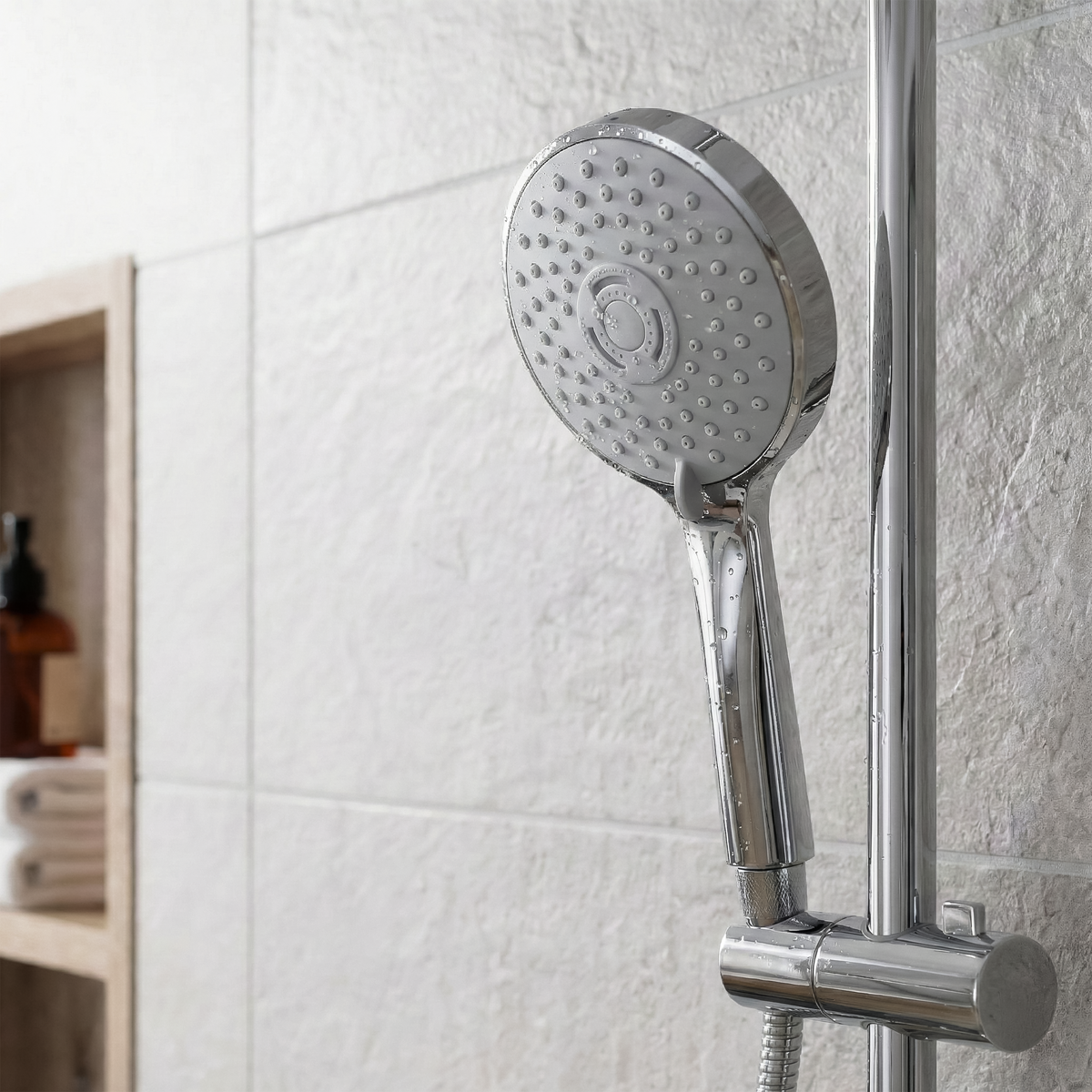 Thermostatic Shower Mixer Set 20cm Round Head with Adjustable Rail - Chrome DH314