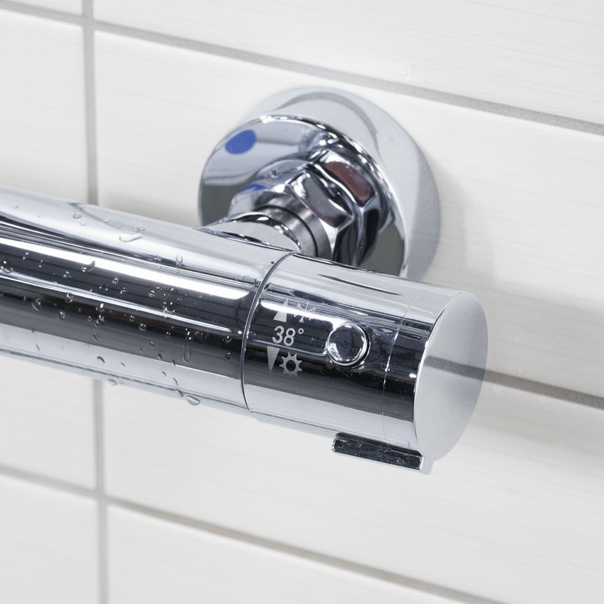 Thermostatic Shower Mixer Set 20cm Round Head with Adjustable Rail - Chrome DH314
