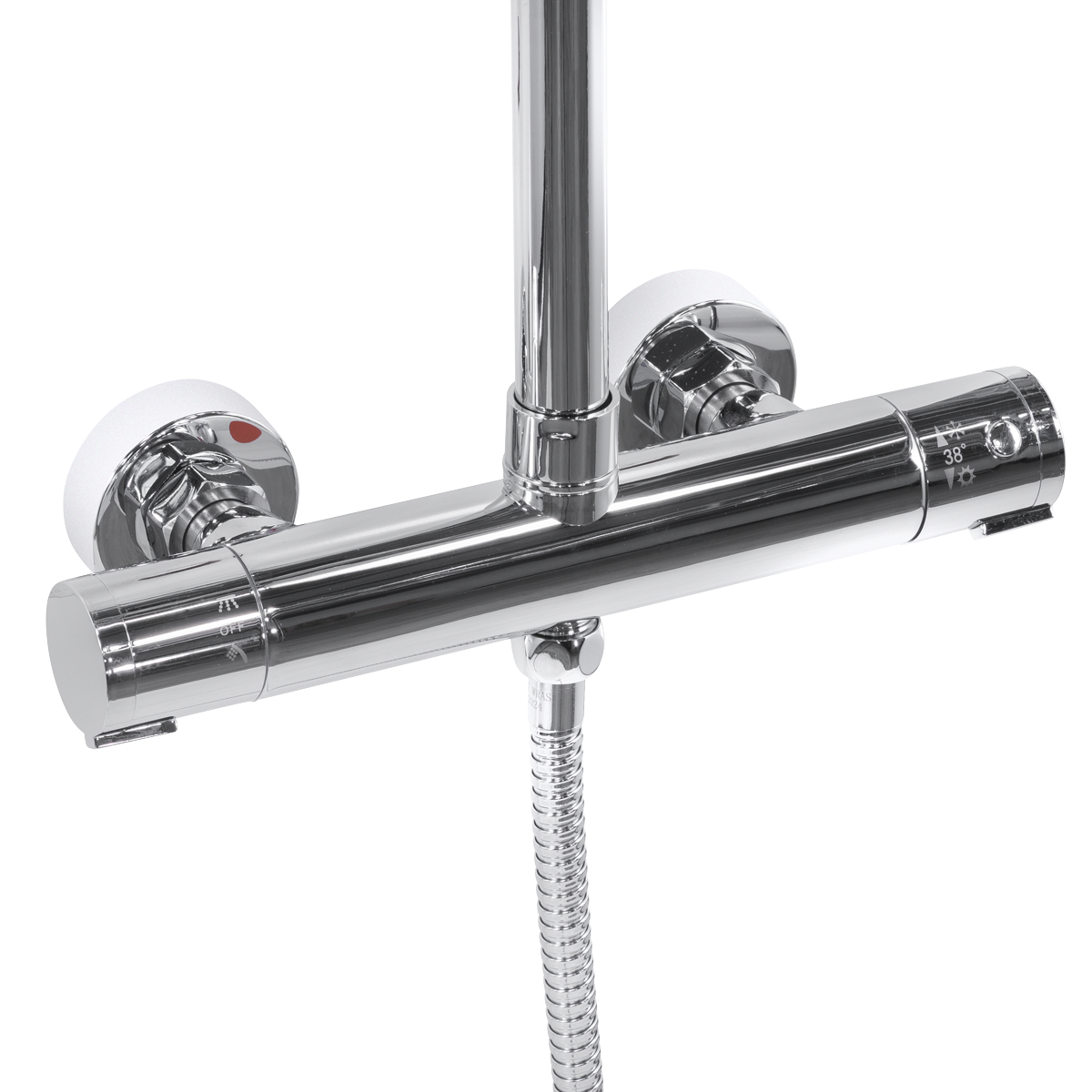 Thermostatic Shower Mixer Set 20cm Round Head with Adjustable Rail - Chrome DH314