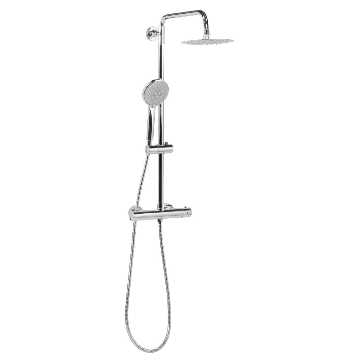 Thermostatic Shower Mixer Set 20cm Round Head with Adjustable Rail - Chrome DH314