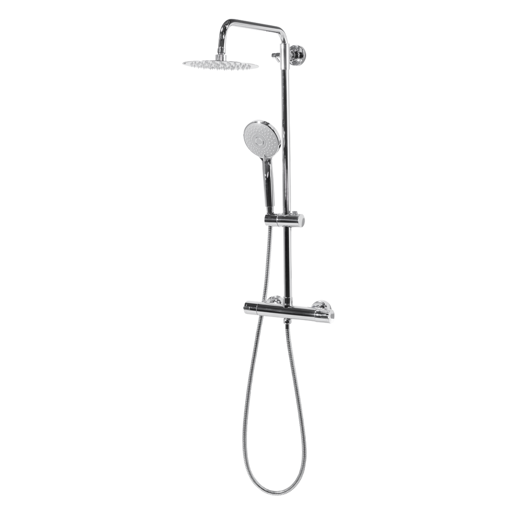 Thermostatic Shower Mixer Set 20cm Round Head with Adjustable Rail - Chrome DH314