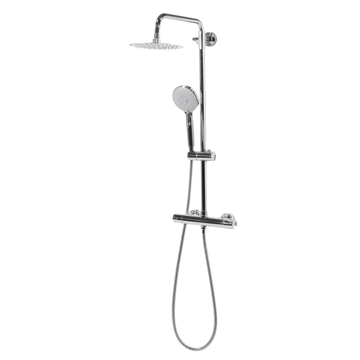 Thermostatic Shower Mixer Set 20cm Round Head with Adjustable Rail - Chrome DH314
