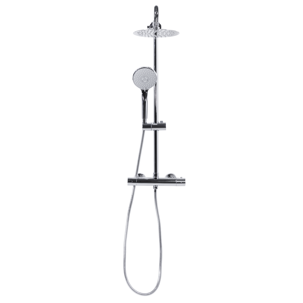 Thermostatic Shower Mixer Set 20cm Round Head with Adjustable Rail - Chrome DH314