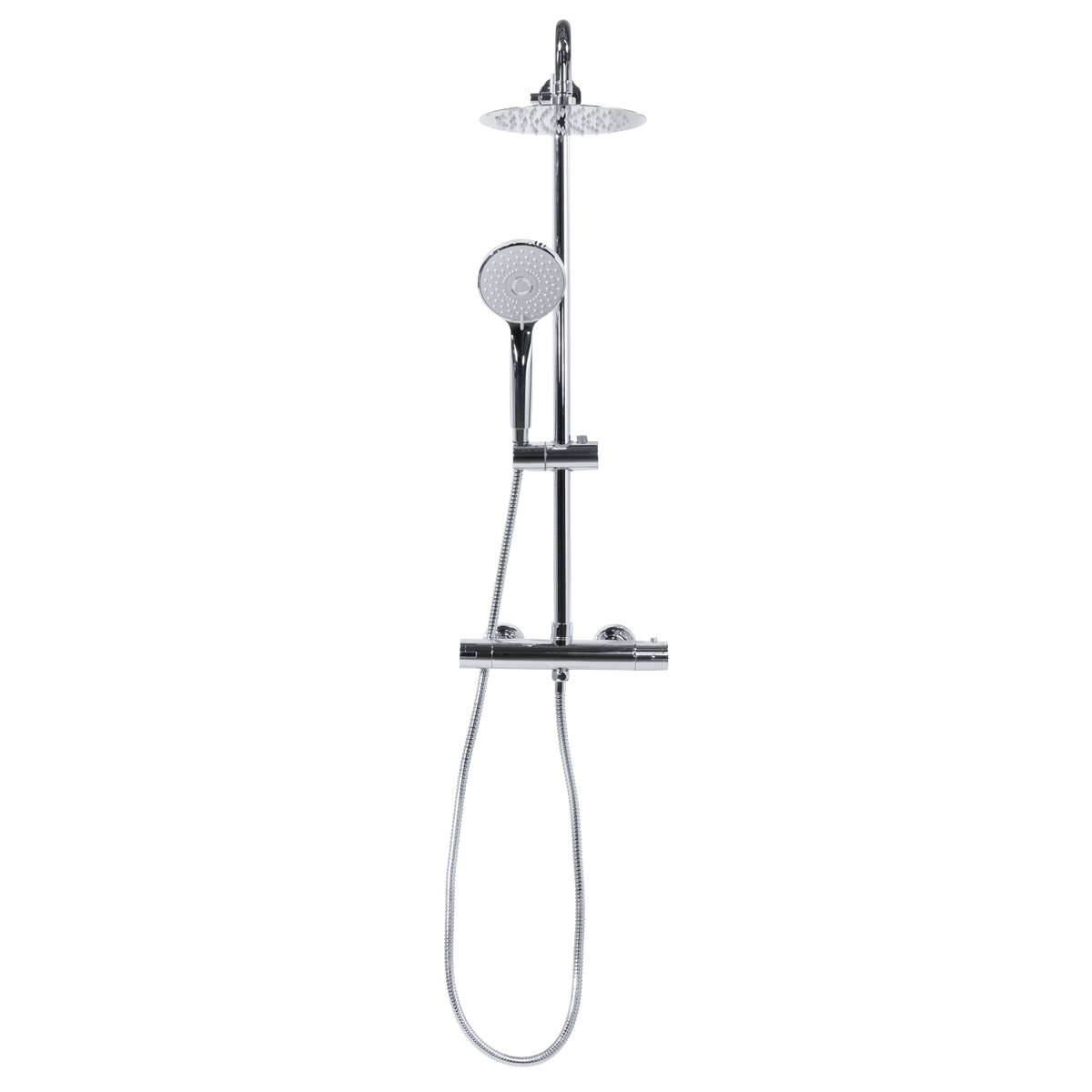 Thermostatic Shower Mixer Set 20cm Round Head with Adjustable Rail - Chrome DH314