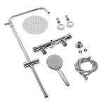 Thermostatic Shower Mixer Set 20cm Round Head with Adjustable Rail - Chrome DH314