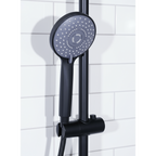 Thermostatic Shower Mixer Set 20cm Round Head with Adjustable Rail - Black DH315