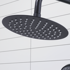 Thermostatic Shower Mixer Set 20cm Round Head with Adjustable Rail - Black DH315