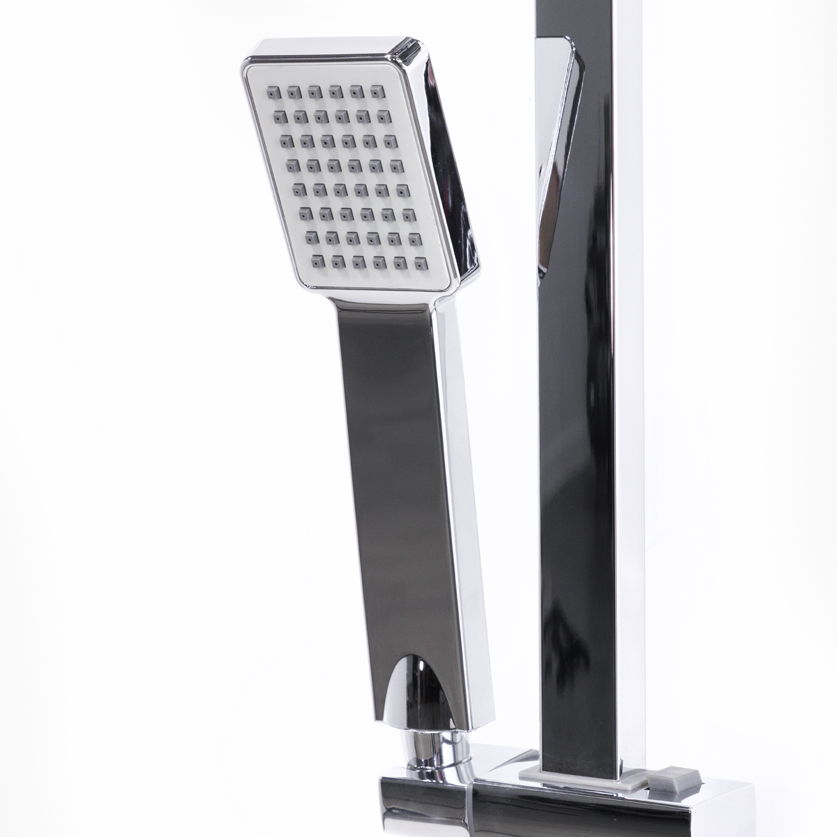 Thermostatic Shower Mixer Set 20 x 20cm Square Head with Adjustable Rail - Chrome DH316