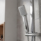 Thermostatic Shower Mixer Set 20 x 20cm Square Head with Adjustable Rail - Chrome DH316