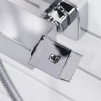 Thermostatic Shower Mixer Set 20 x 20cm Square Head with Adjustable Rail - Chrome DH316