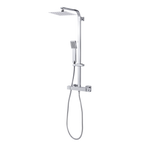 Thermostatic Shower Mixer Set 20 x 20cm Square Head with Adjustable Rail - Chrome DH316