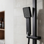 Thermostatic Shower Mixer Set 20 x 20cm Square Head with Adjustable Rail - Black DH317