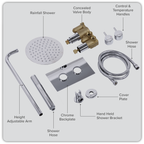 Concealed Thermostatic Shower Set 20cm Round Head & Hand Shower - Chrome DH318