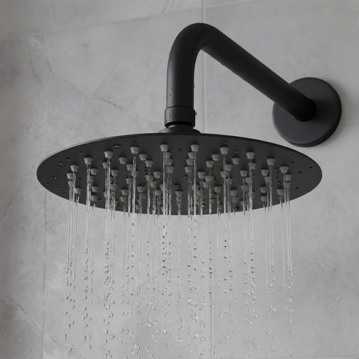 Concealed Thermostatic Shower Set 20cm Round Head & Hand Shower - Black DH319