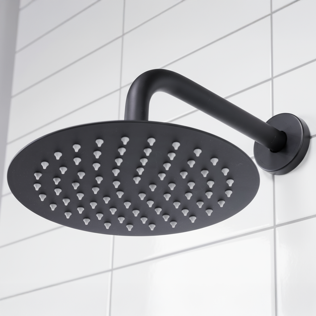 Concealed Thermostatic Shower Set 20cm Round Head & Hand Shower - Black DH319