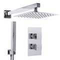 Concealed Thermostatic Shower Set 20 x 20cm Square Head & Hand Shower - Chrome DH320