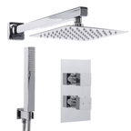 Concealed Thermostatic Shower Set 20 x 20cm Square Head & Hand Shower - Chrome DH320