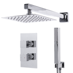Concealed Thermostatic Shower Set 20 x 20cm Square Head & Hand Shower - Chrome DH320