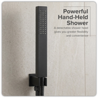 Concealed Thermostatic Shower Set 20 x 20cm Square Head & Hand Shower - Black DH321