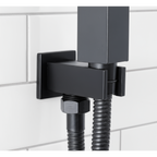 Concealed Thermostatic Shower Set 20 x 20cm Square Head & Hand Shower - Black DH321