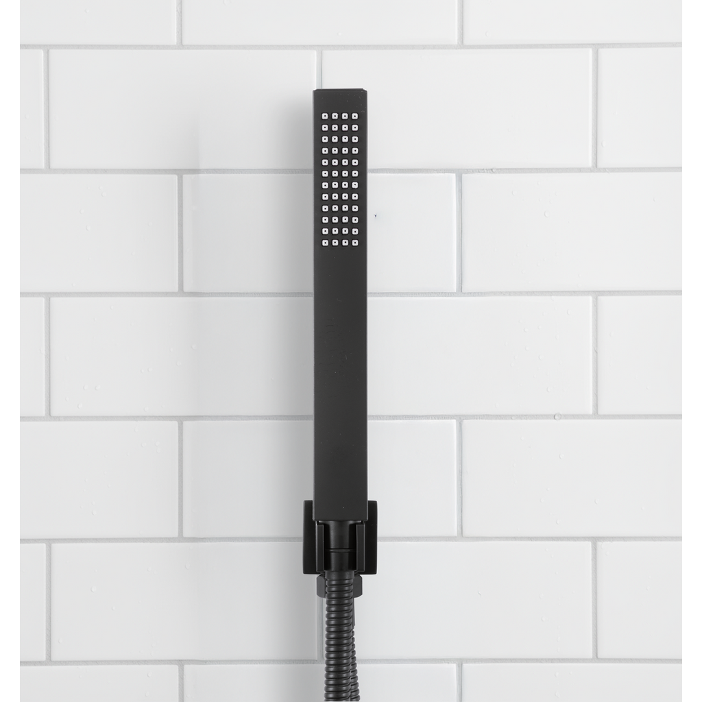 Concealed Thermostatic Shower Set 20 x 20cm Square Head & Hand Shower - Black DH321
