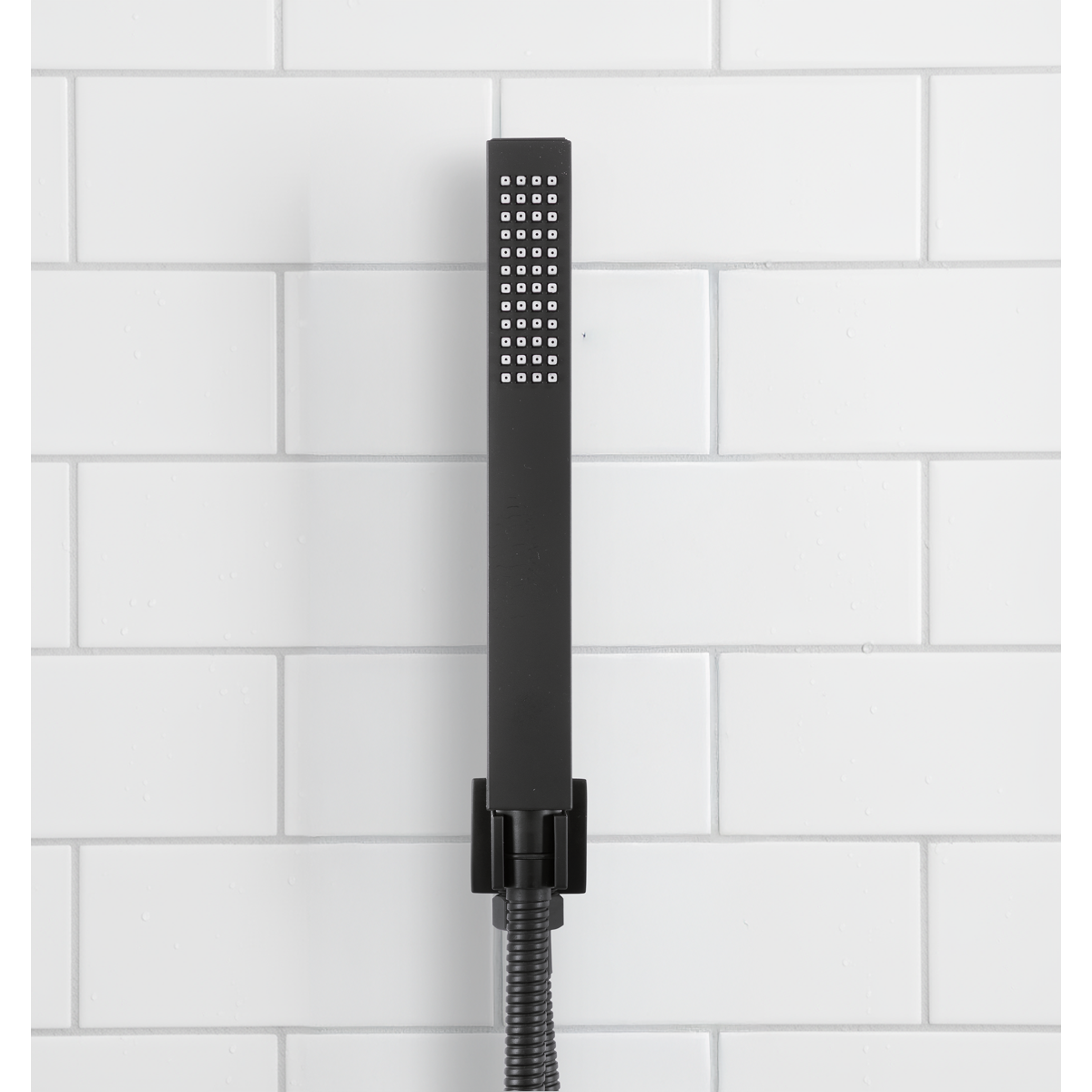 Concealed Thermostatic Shower Set 20 x 20cm Square Head & Hand Shower - Black DH321
