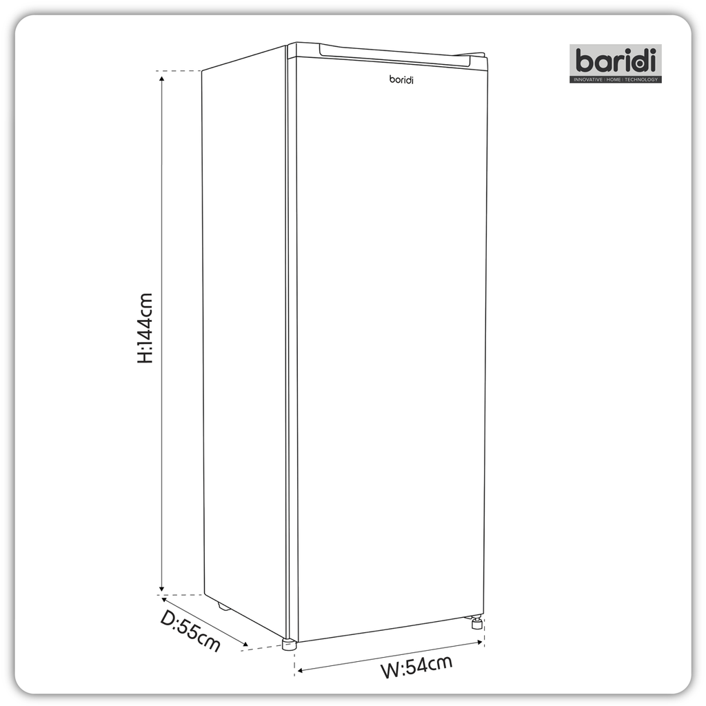 Freestanding Tall Freezer 177L Capacity – White DH324