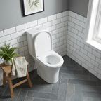 Close-Coupled Toilet with Soft Close Seat, Dual Flush Cistern & Rimless Flush – White DH332