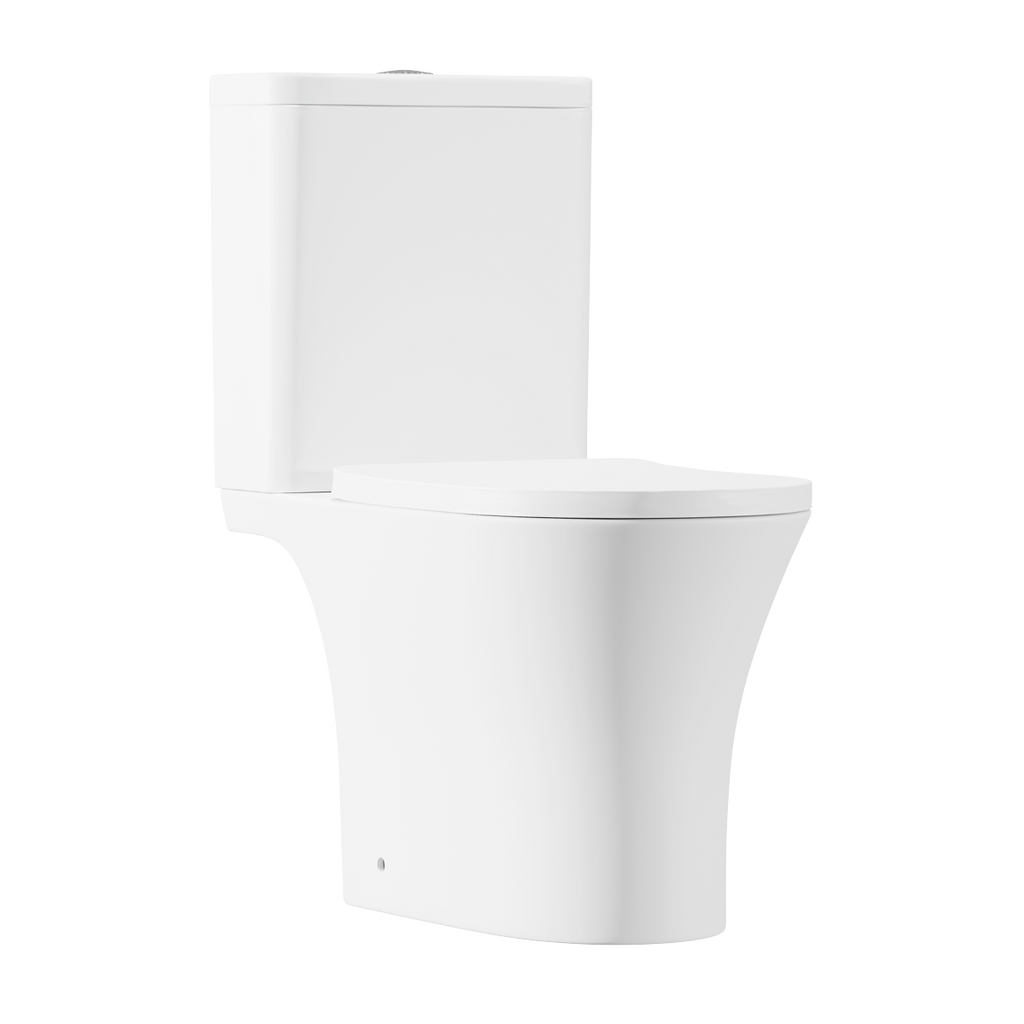 Close-Coupled Toilet with Soft Close Seat, Dual Flush Cistern & Rimless Flush – White DH332