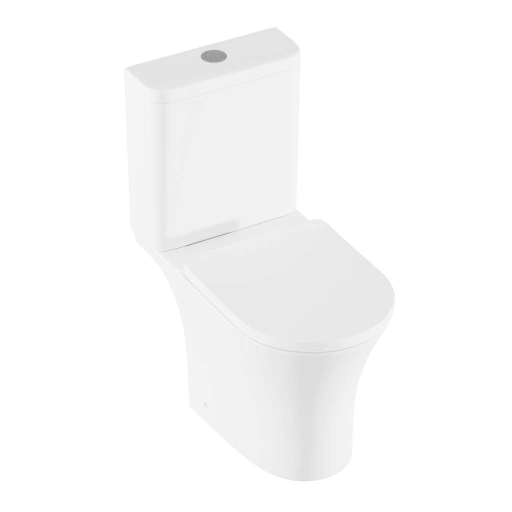 Close-Coupled Toilet with Soft Close Seat, Dual Flush Cistern & Rimless Flush – White DH332