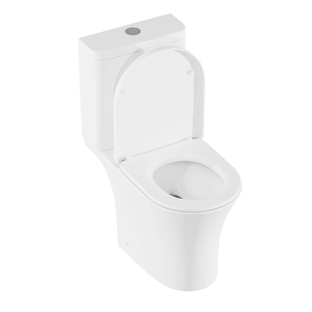 Close-Coupled Toilet with Soft Close Seat, Dual Flush Cistern & Rimless Flush – White DH332