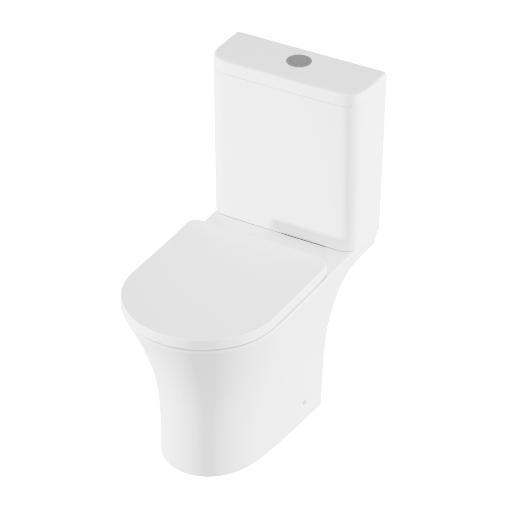 Close-Coupled Toilet with Soft Close Seat, Dual Flush Cistern & Rimless Flush – White DH332