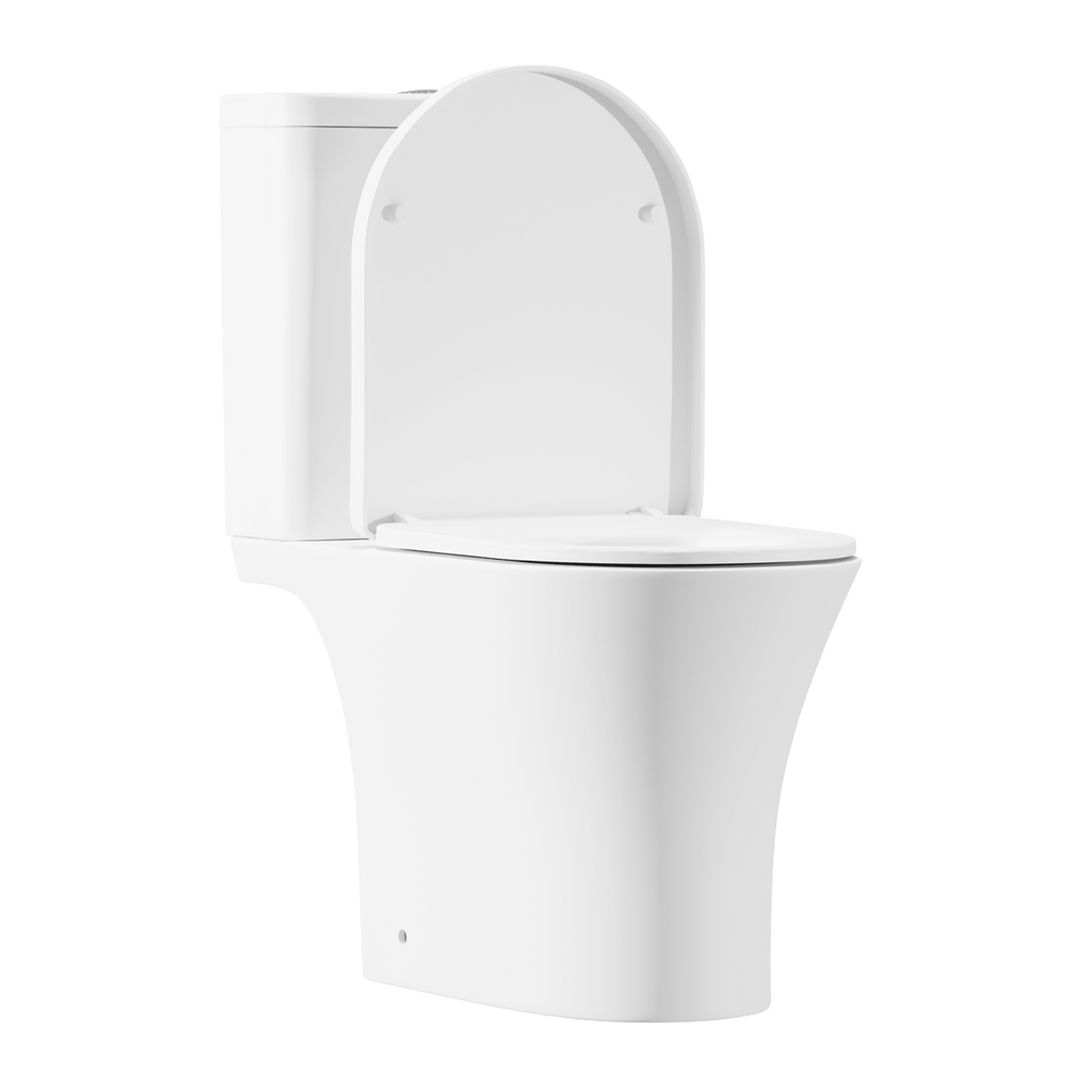 Close-Coupled Toilet with Soft Close Seat, Dual Flush Cistern & Rimless Flush – White DH332
