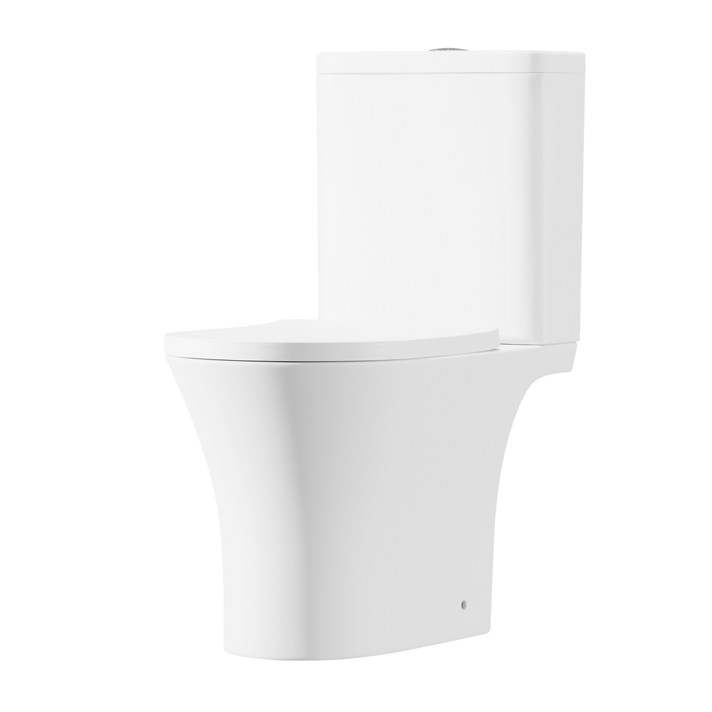 Close-Coupled Toilet with Soft Close Seat, Dual Flush Cistern & Rimless Flush – White DH332