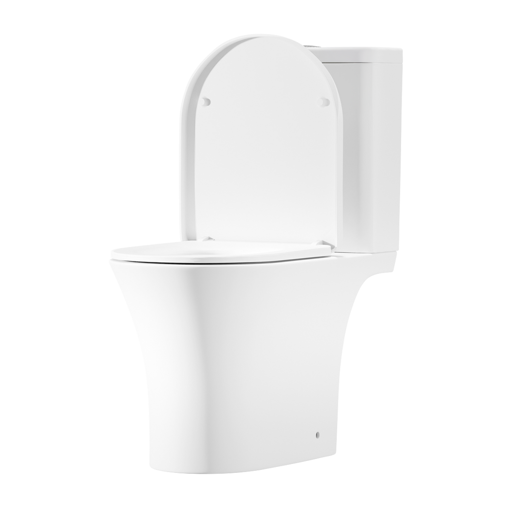 Close-Coupled Toilet with Soft Close Seat, Dual Flush Cistern & Rimless Flush – White DH332