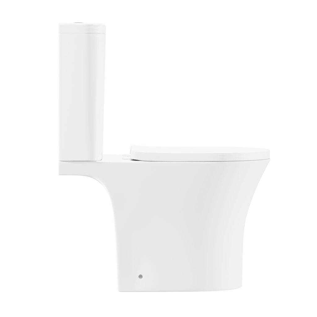 Close-Coupled Toilet with Soft Close Seat, Dual Flush Cistern & Rimless Flush – White DH332