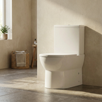 Close-Coupled Toilet with Soft Close Seat, Dual Flush Cistern & Rimless Flush – White DH333