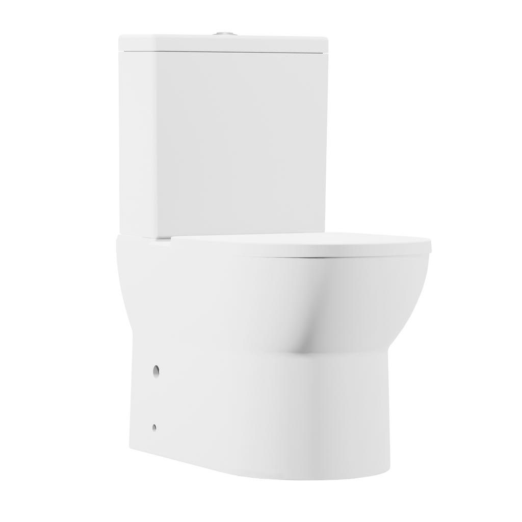 Close-Coupled Toilet with Soft Close Seat, Dual Flush Cistern & Rimless Flush – White DH333