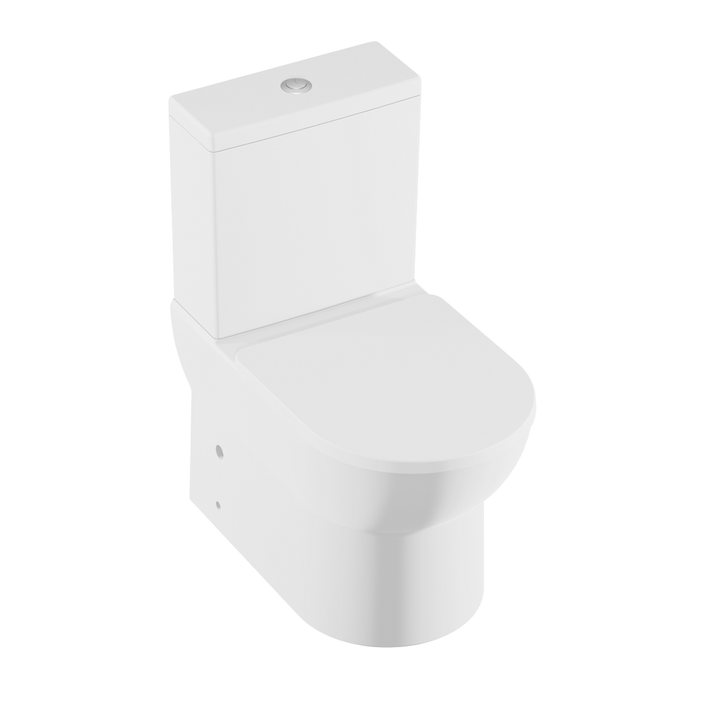 Close-Coupled Toilet with Soft Close Seat, Dual Flush Cistern & Rimless Flush – White DH333