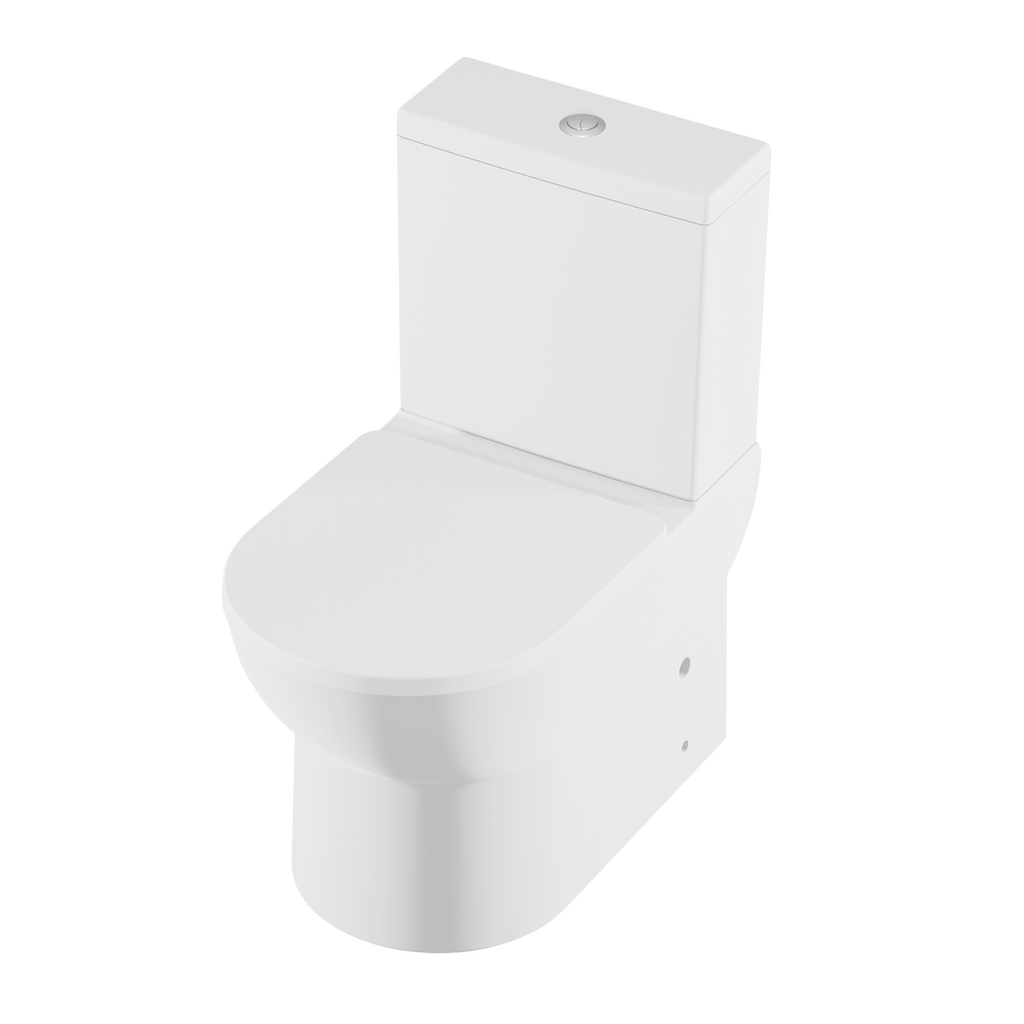 Close-Coupled Toilet with Soft Close Seat, Dual Flush Cistern & Rimless Flush – White DH333