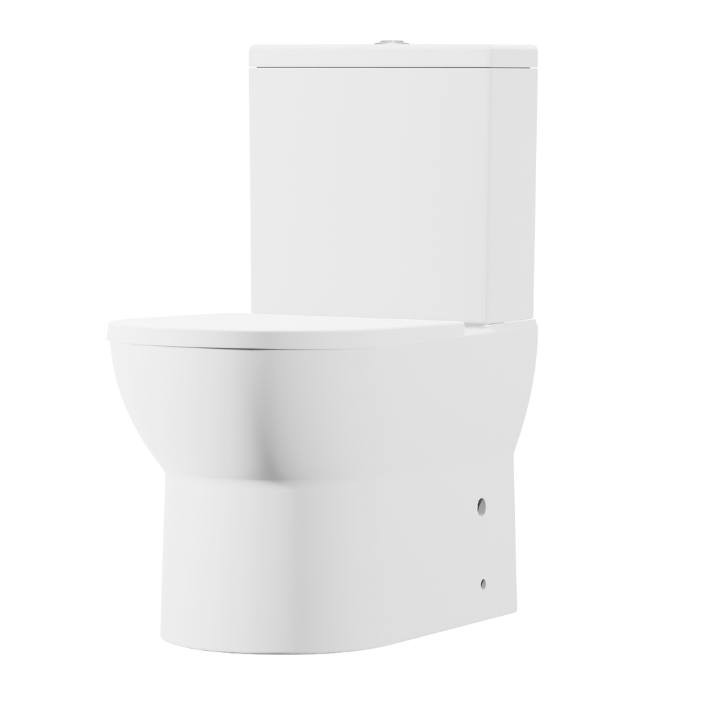 Close-Coupled Toilet with Soft Close Seat, Dual Flush Cistern & Rimless Flush – White DH333
