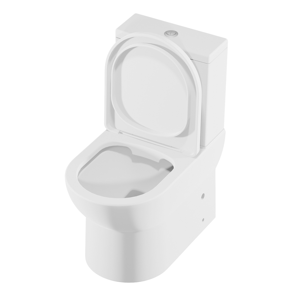 Close-Coupled Toilet with Soft Close Seat, Dual Flush Cistern & Rimless Flush – White DH333