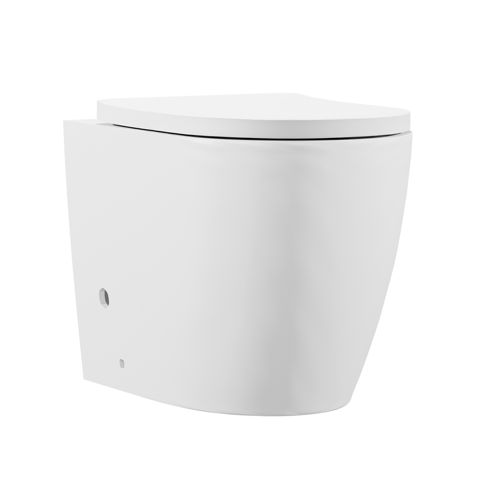 Back-to-Wall Toilet with Soft Close Seat & Rimless Flush – White DH334