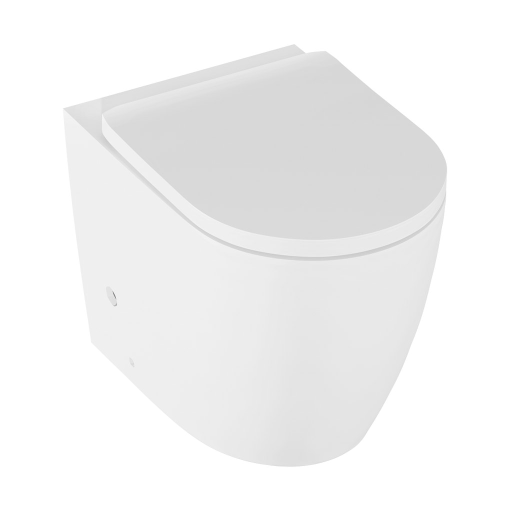 Back-to-Wall Toilet with Soft Close Seat & Rimless Flush – White DH334