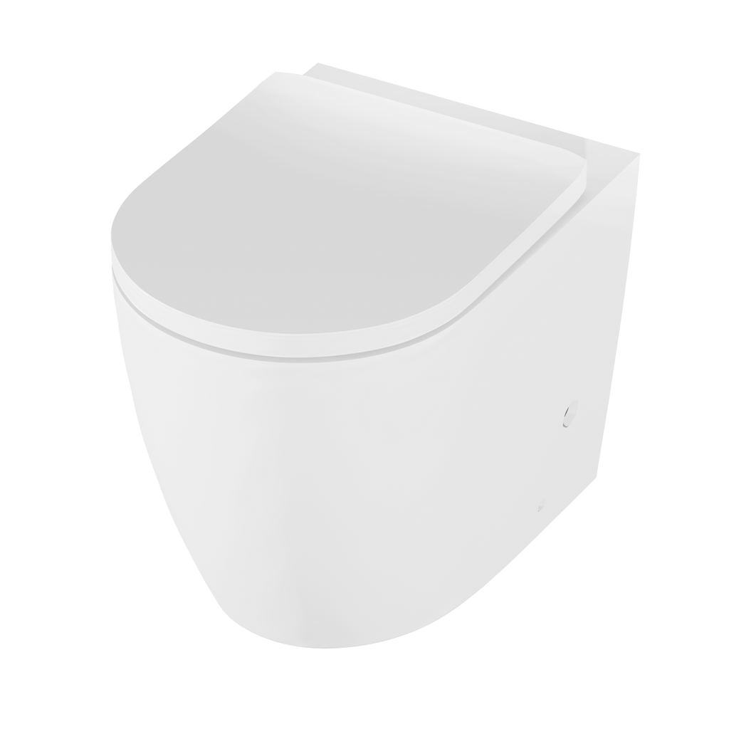 Back-to-Wall Toilet with Soft Close Seat & Rimless Flush – White DH334