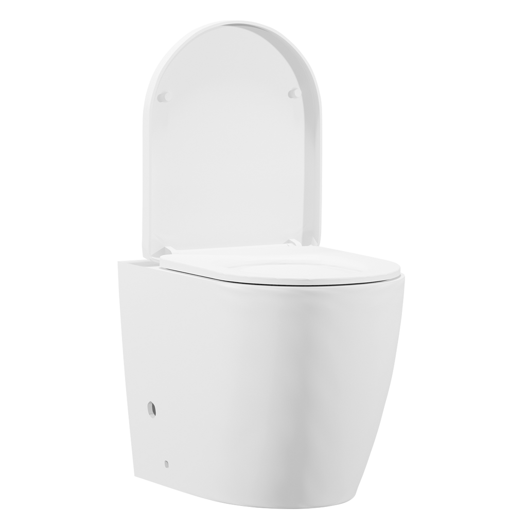 Back-to-Wall Toilet with Soft Close Seat & Rimless Flush – White DH334