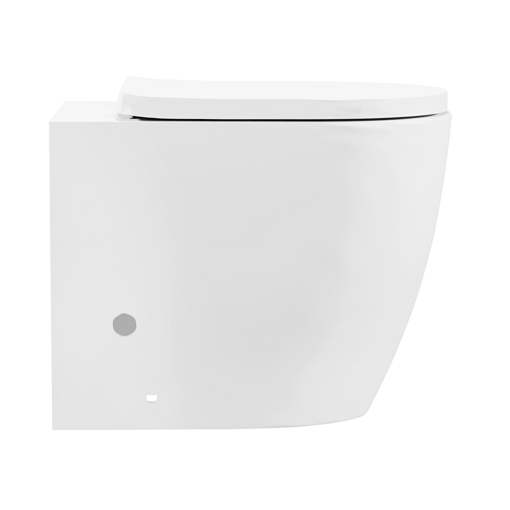 Back-to-Wall Toilet with Soft Close Seat & Rimless Flush – White DH334