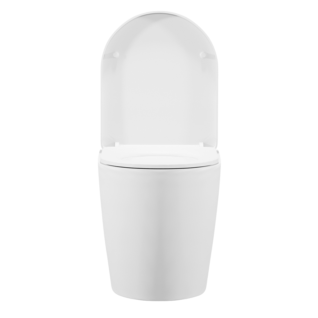 Back-to-Wall Toilet with Soft Close Seat & Rimless Flush – White DH334