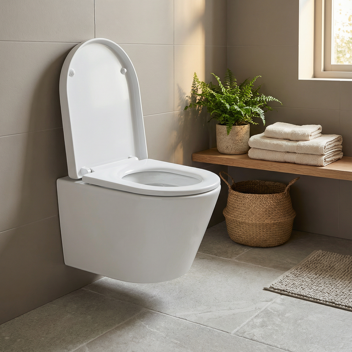 Wall Hung Toilet with Soft Close Seat & Rimless Flush – White DH335